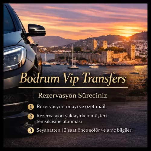 Bodrum Vip Transfers ile rezervasyon sonrası süreç nasıl ilerler? Onay, müşteri temsilcisi ataması ve şoför–araç bilgilerine kadar tüm detayları şeffaf şekilde öğrenin.
