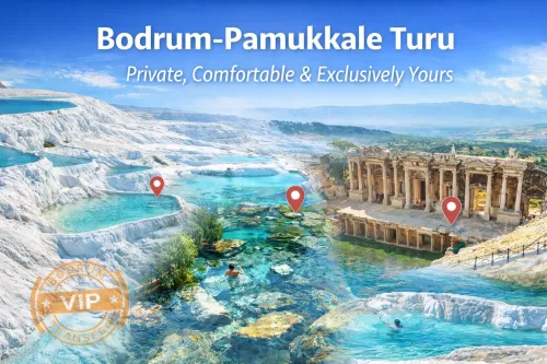 Bodrum Pamukkale turu istəyənlər üçün şəxsi nəqliyyat vasitələri, sürücülər və qrup turlarına daxil olmayan peşəkar Pamukkale turları təklif edirik. Biz çevik marşrut, rahat səyahət və unudulmaz bir gün təqdim edirik.